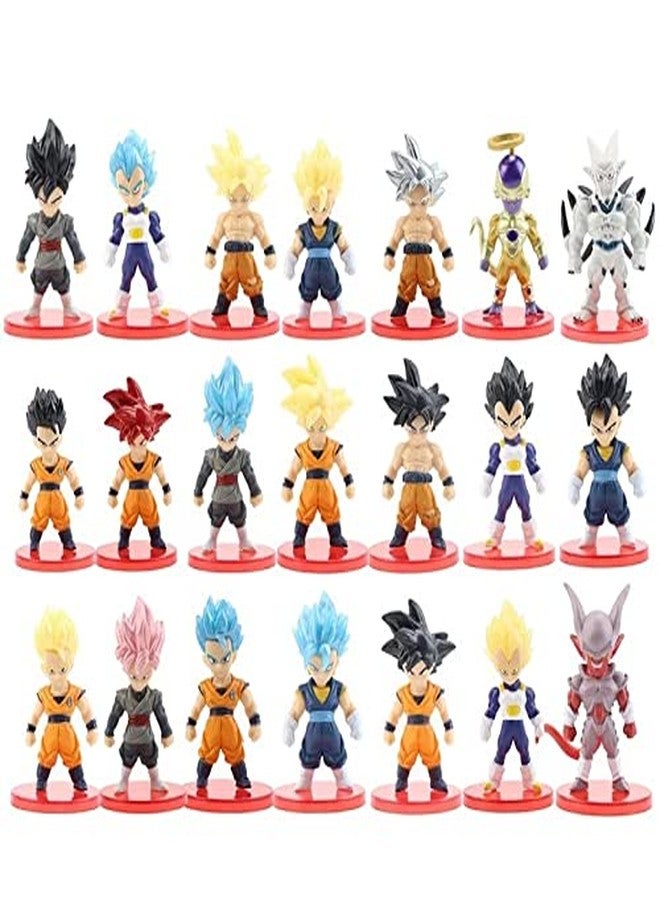AUGEN DBZ 21 Pieces Action Figure Limited Edition for Car Dashboard, Decoration, Cake, Office Desk & Study Table (9cm)(Pack of 21) - Image 1